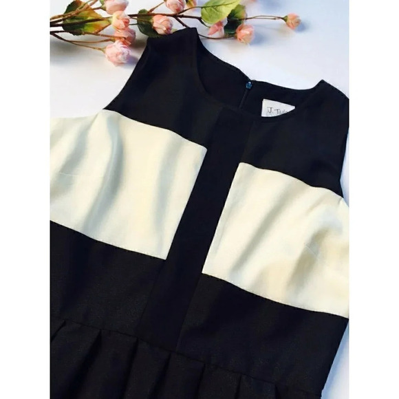 J. Taylor ColorBlock Sleeveless Pleated Dress NEW - Picture 3 of 6
